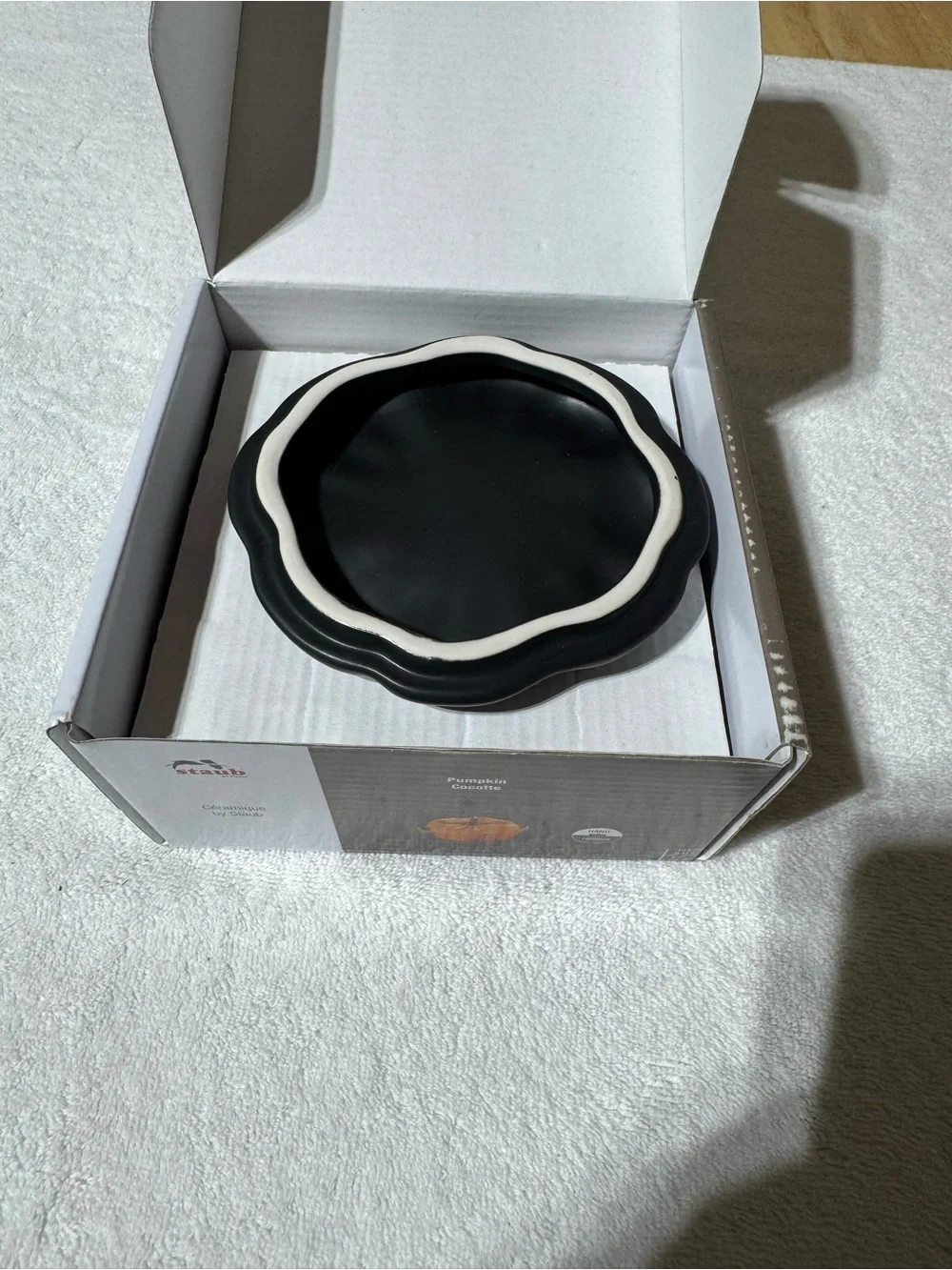 Staub Black Pumpkin Cocotte with Metallic Stem Handle